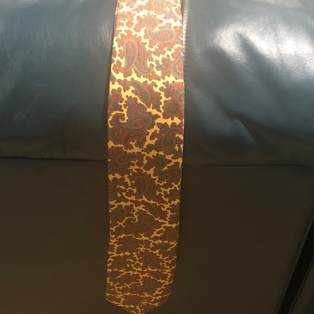 Burberry Yellow and Brown Paisley Tie